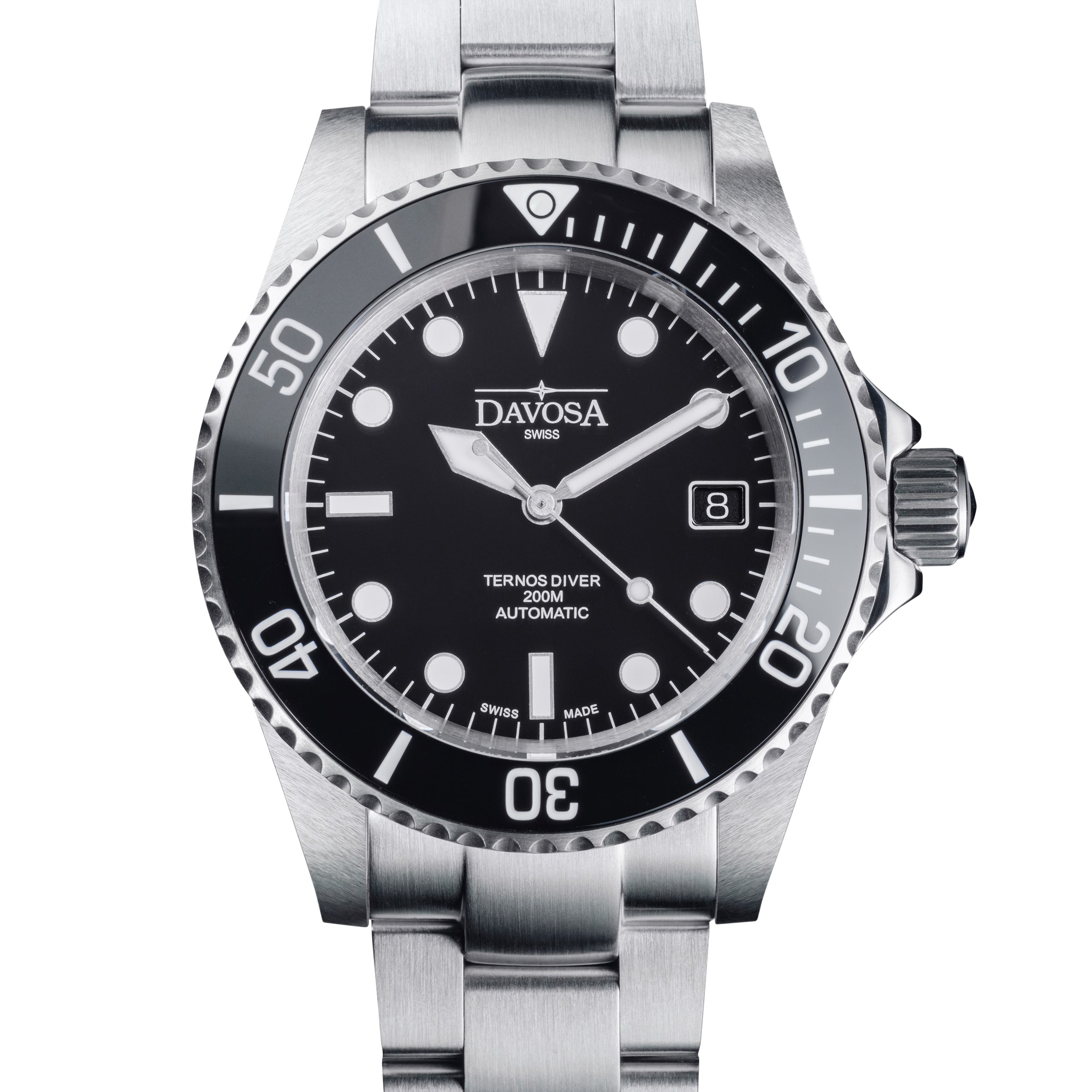 Ternos Ceramic Automatic 200m Swiss-Made Black Unisex Diver Watch 161.550.50 No Loupe Diver Davosa USA Official Distributor. Prices are Final. Tax & duties included.