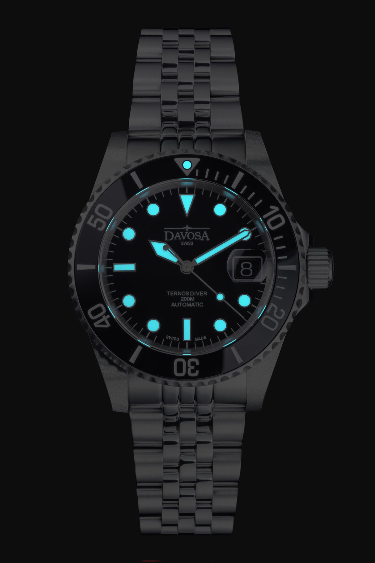 Ternos Diver Automatic 200m Swiss-Made Black Unisex Diver Watch Diver DAVOSA Swiss