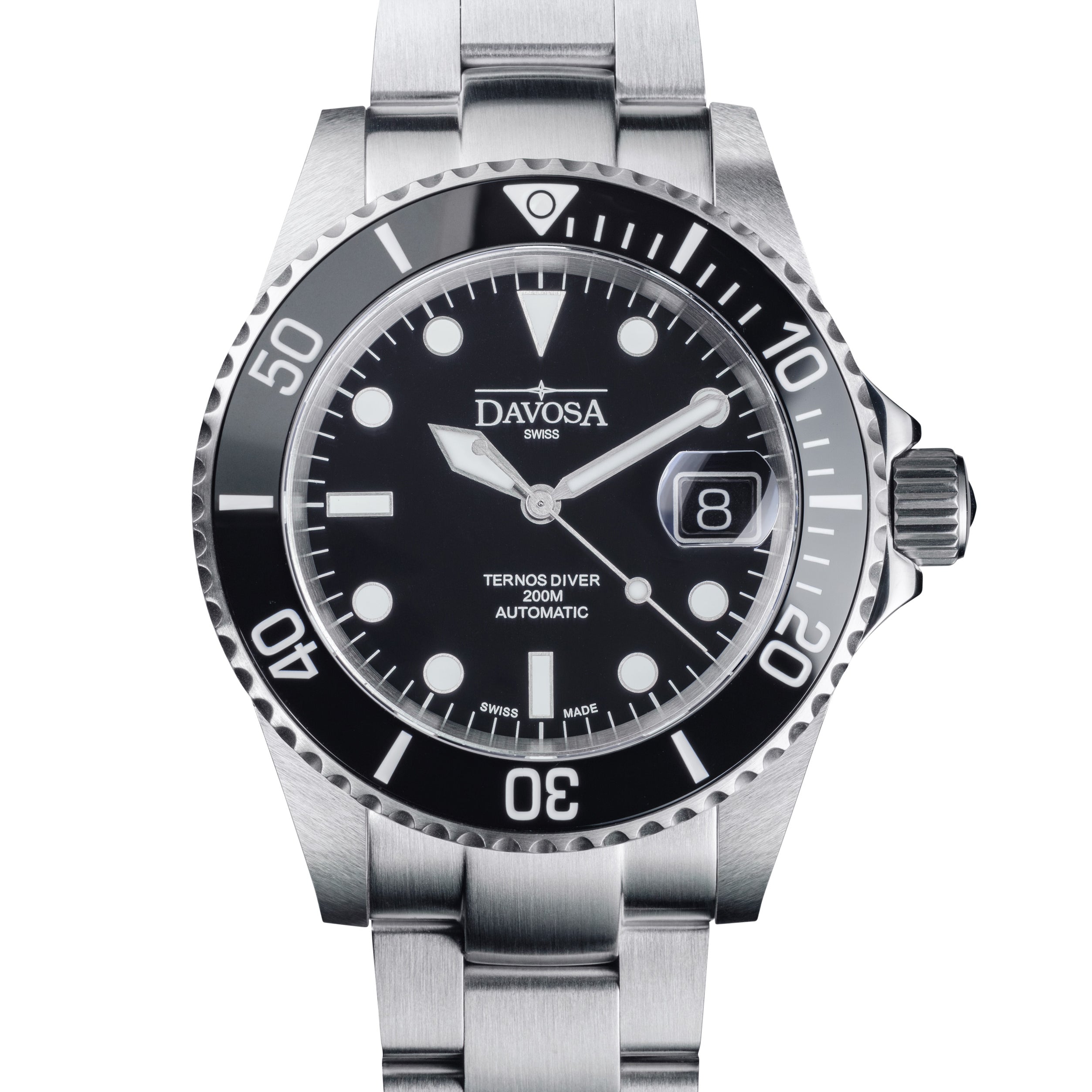 Ternos Ceramic Automatic 200m Swiss-Made Black Unisex Diver Watch 161.552.50 With Loupe Diver Davosa USA Official Distributor. Prices are Final. Tax & duties included.