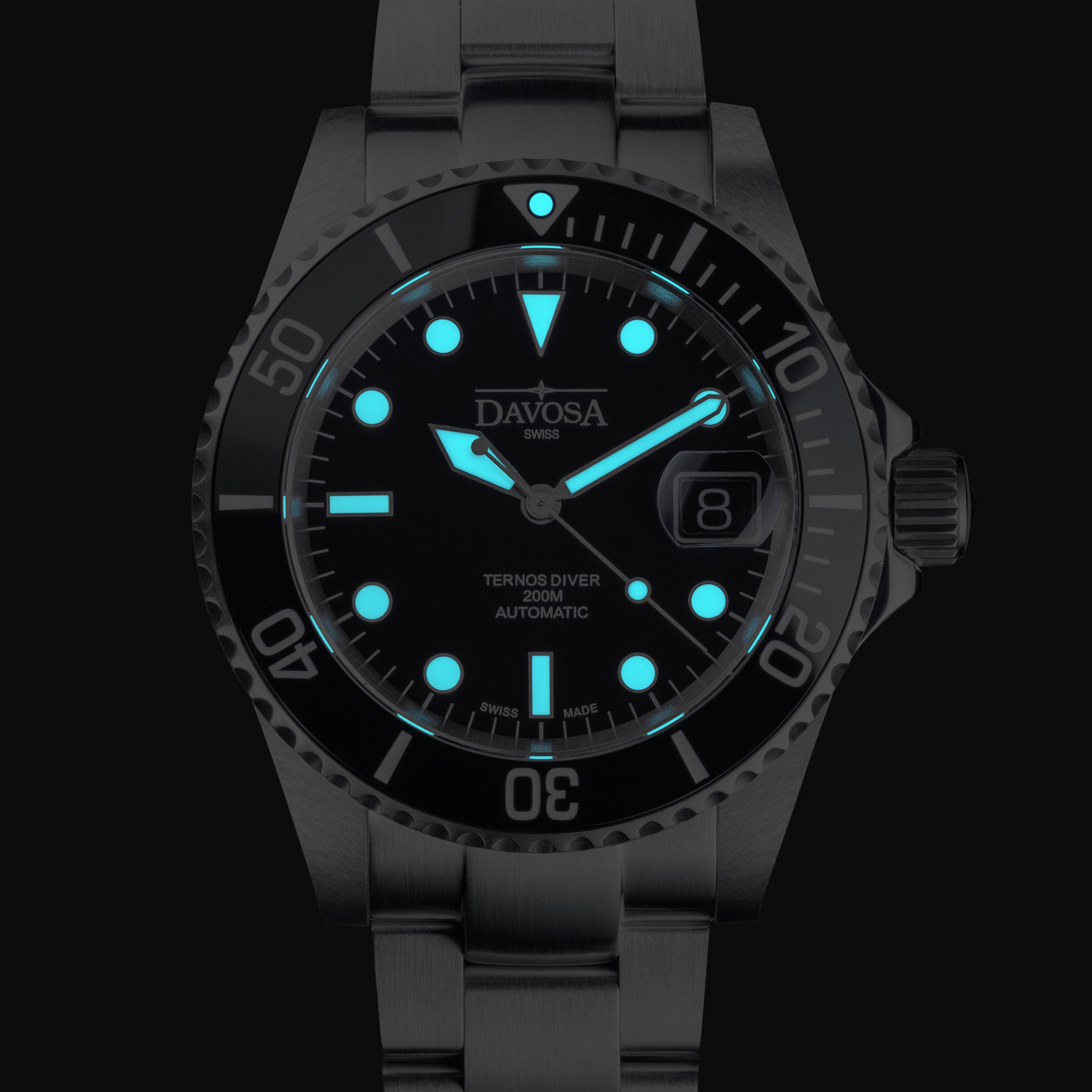Ternos Ceramic Automatic 200m Swiss-Made Black Unisex Diver Watch 161.552.50 With Loupe Diver Davosa USA Official Distributor. Prices are Final. Tax & duties included.
