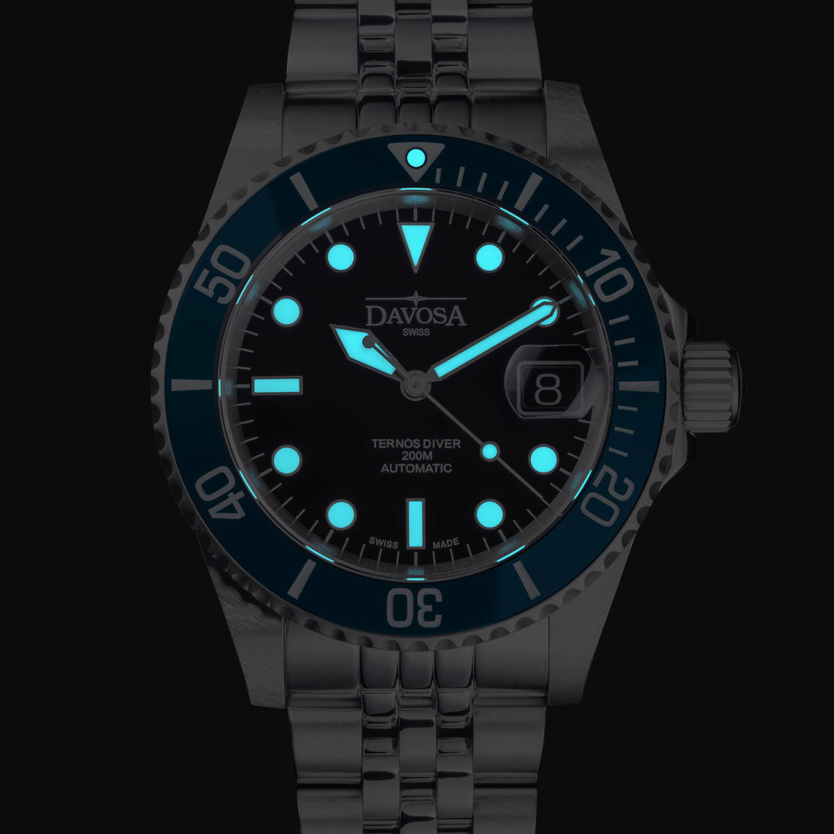 Ternos Diver Automatic 200m Swiss-Made Blue Unisex Diver Watch Diver DAVOSA Swiss