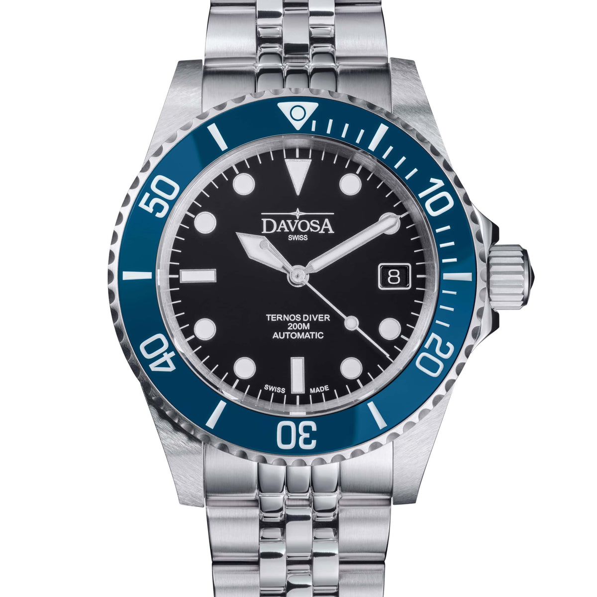 Ternos Diver Automatic 200m Swiss-Made Blue Unisex Diver Watch Diver DAVOSA Swiss PentaLink Without loupe
