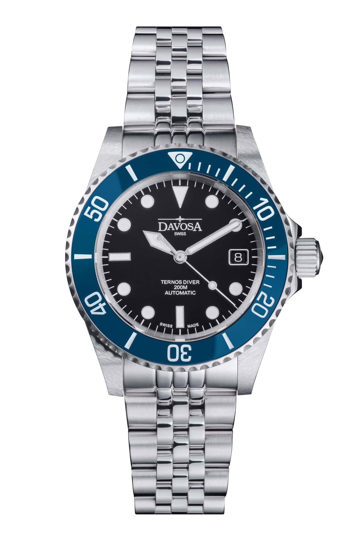 Ternos Diver Automatic 200m Swiss-Made Blue Unisex Diver Watch Diver DAVOSA Swiss PentaLink Without loupe