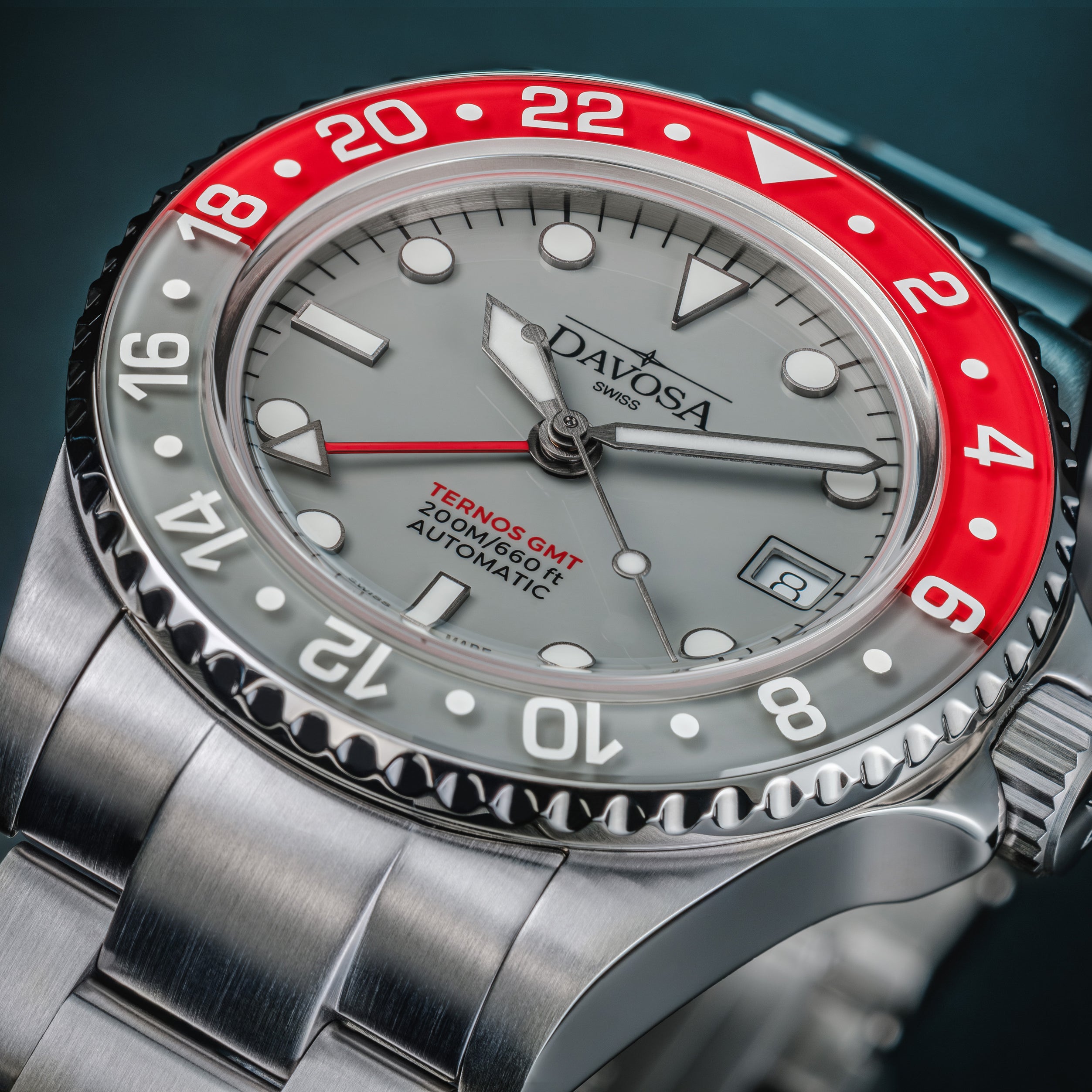 Ternos GMT Lucent Automatic 200m GMT Grey Grey-Red TriaLink Watch 161.592.50 GMT Davosa USA Official Distributor. Prices are Final. Tax & duties included.