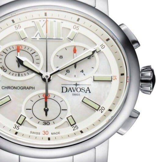 Oval Edition Quartz Chronograph White Ladies Watch 16857815 Ladies Davosa USA Official Distributor. Prices are Final. Tax & duties included.