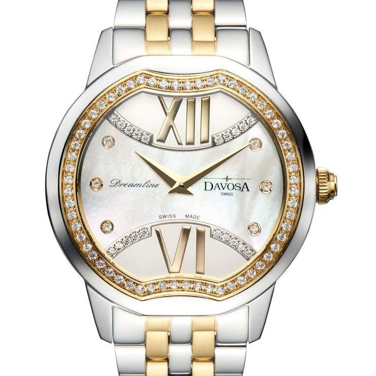 Dreamline II Quartz Swiss-Made Silver Gold-Tone Ladies Watch 16857715 Ladies Davosa USA Official Distributor. Prices are Final. Tax & duties included.