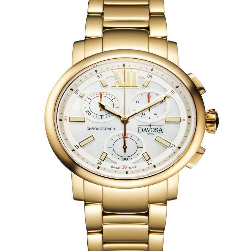 Oval Edition Quartz Chronograph White PVD Gold Ladies Watch 16857915 Ladies Davosa USA Official Distributor. Prices are Final. Tax & duties included.