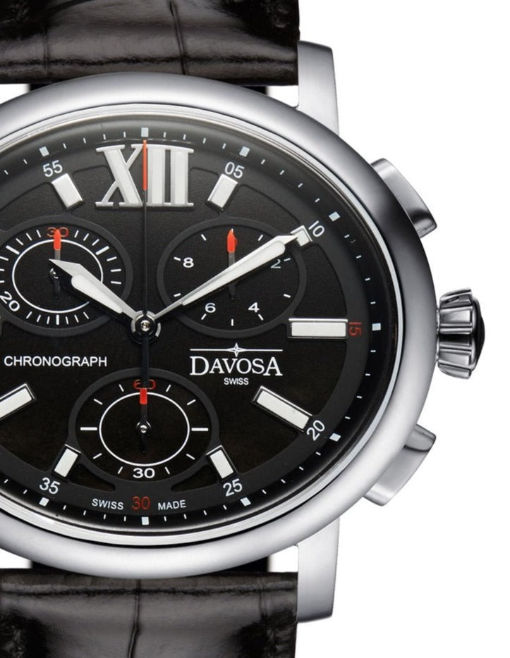 Oval Edition Quartz Chronograph Black Black Ladies Watch 16756955 Ladies Davosa USA Official Distributor. Prices are Final. Tax & duties included.