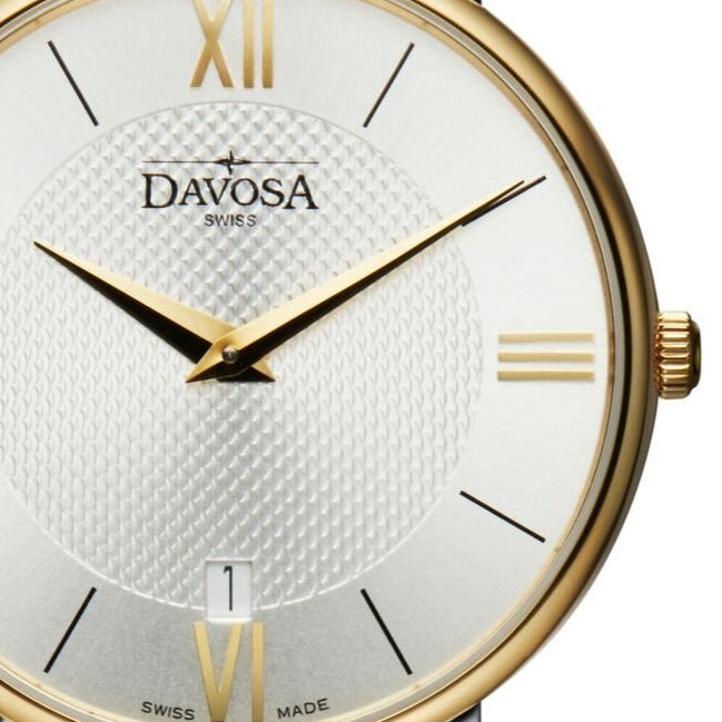Pianos II Quartz Guilloche Silver Gold Executive Watch 16347715 Executive Davosa USA Official Distributor. Prices are Final. Tax & duties included.