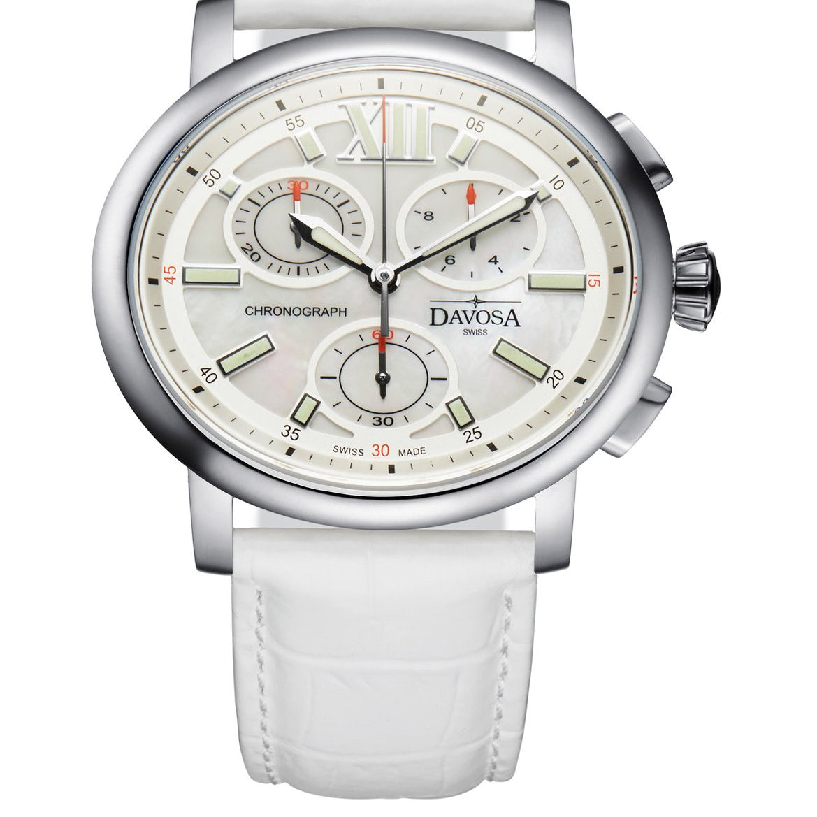 Oval Edition Quartz Chronograph White White Ladies Watch 16756915 Ladies Davosa USA Official Distributor. Prices are Final. Tax & duties included.