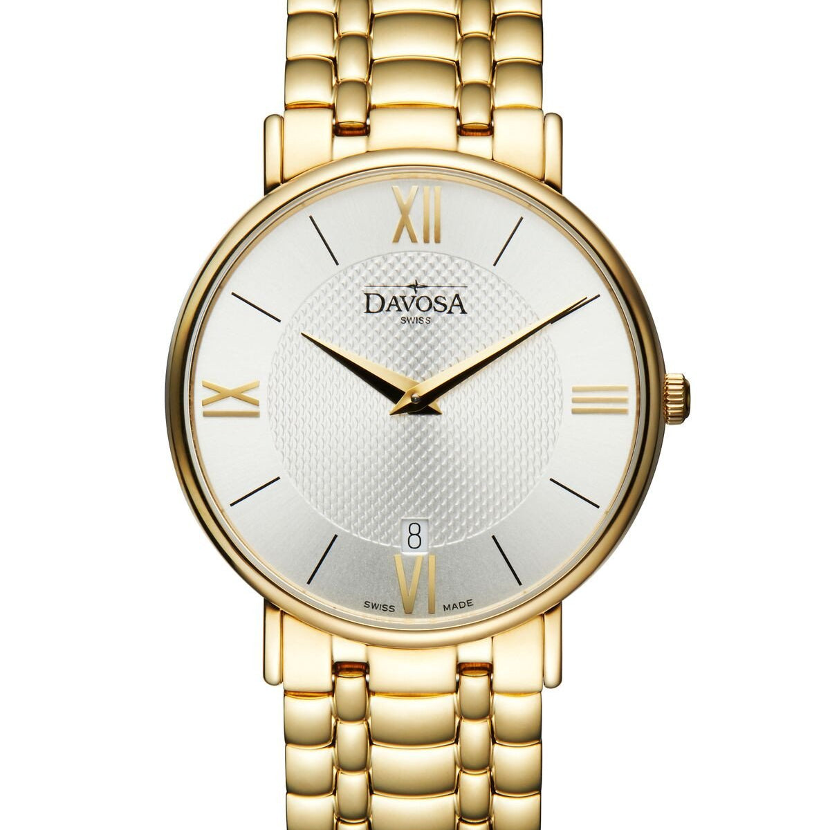 Pianos II Quartz PVD Guilloche Silver Gold Executive Watch 16347815 Executive Davosa USA Official Distributor. Prices are Final. Tax & duties included.