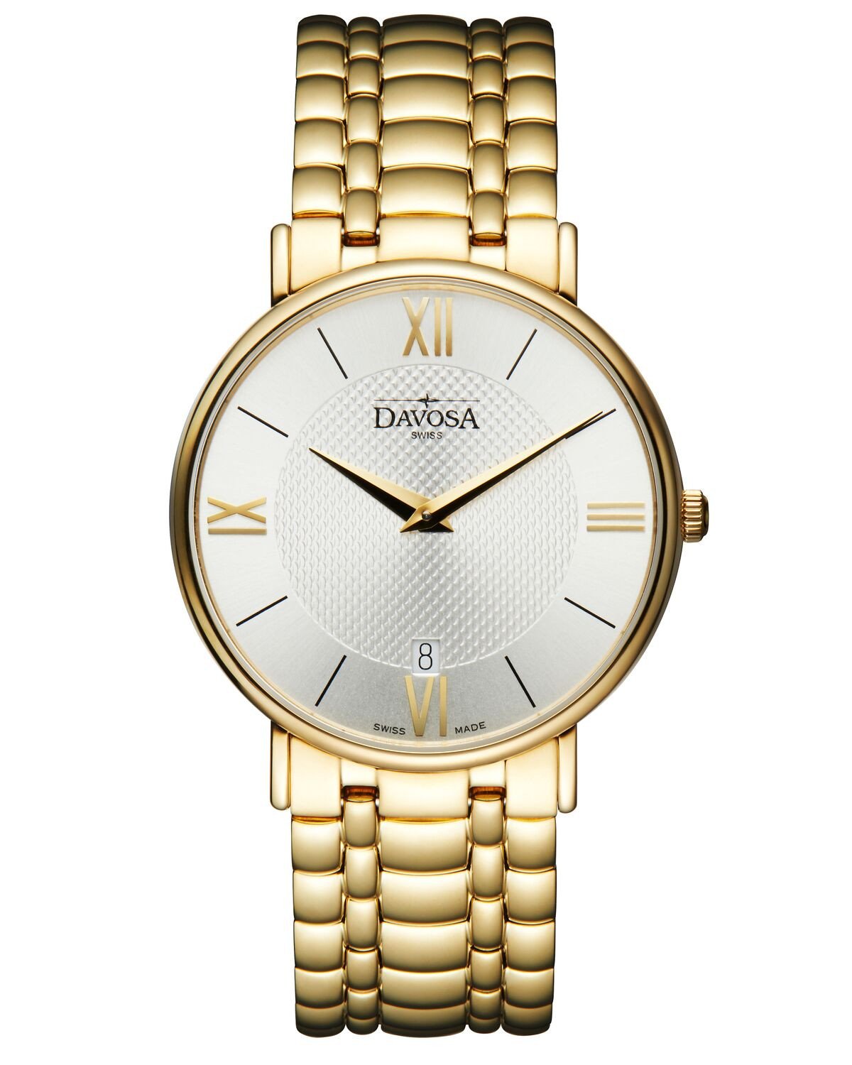 Pianos II Quartz PVD Guilloche Silver Gold Executive Watch 16347815 Executive Davosa USA Official Distributor. Prices are Final. Tax & duties included.
