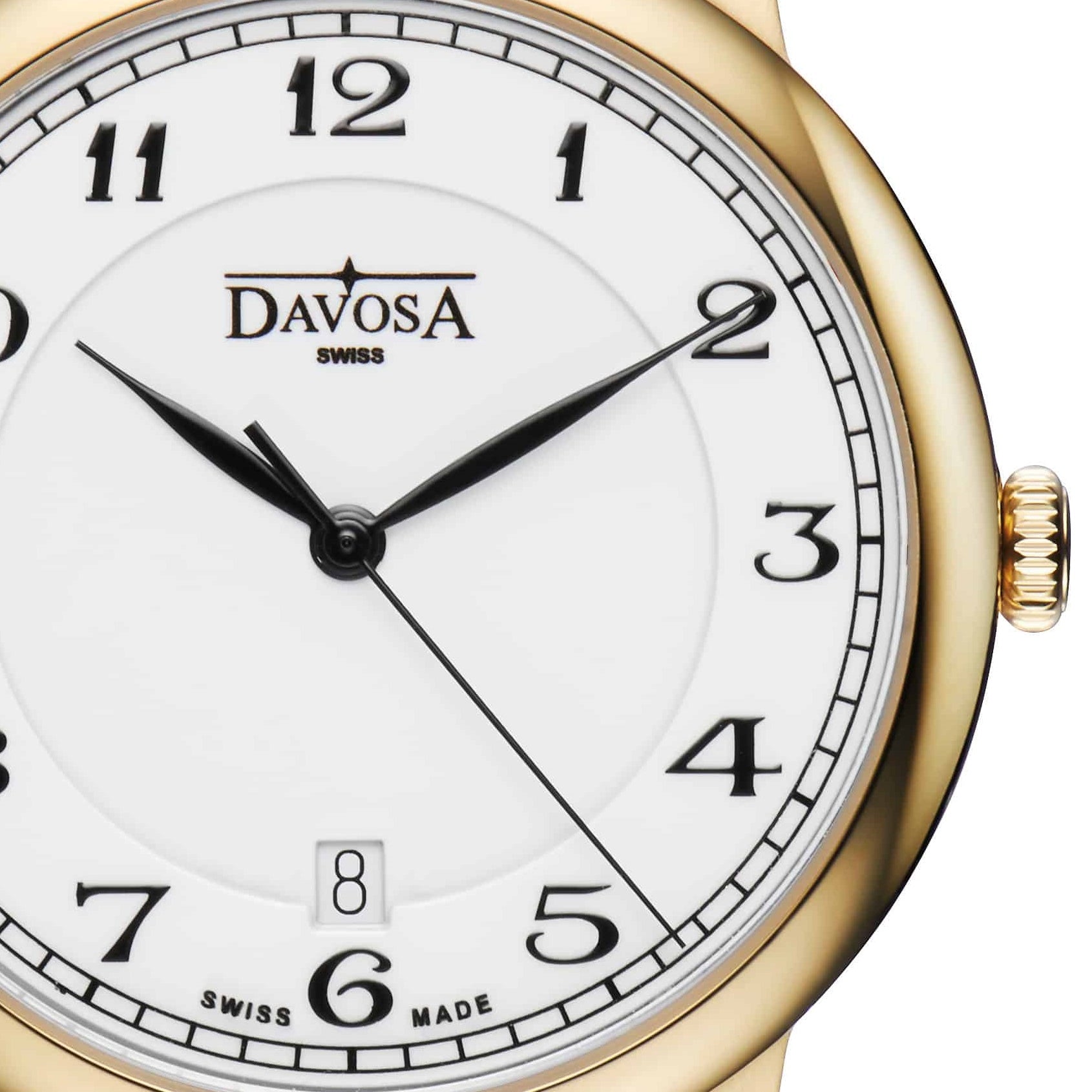 Amaranto Quartz Swiss-Made White Black Executive Watch 16248126 Executive Davosa USA Official Distributor. Prices are Final. Tax & duties included. 39mm White-Gold Leather