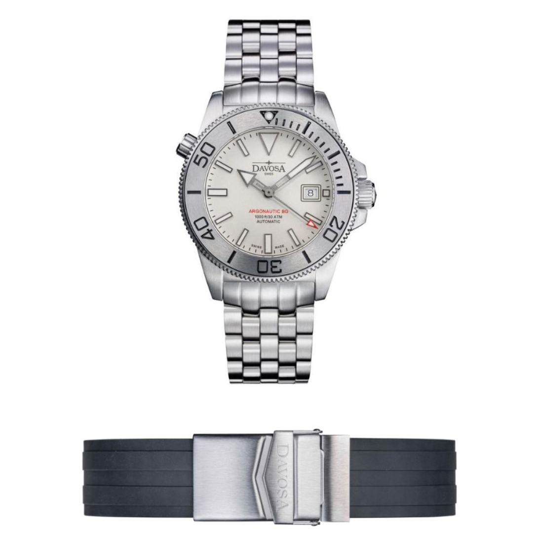 Argonautic Lumis BGBS White 16152801 + Integral Rubber Strap Bundle Diver Davosa USA Official Distributor. Prices are Final. Tax & duties included.
