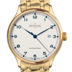 Classic Automatic Swiss-Made White Gold-Tone Executive Watch 16146411 Classic Davosa USA Official Distributor. Prices are Final. Tax & duties included.
