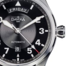 Newton Day-Date Automatic 44mm Black Black Pilot Watch 16158555 Pilot Davosa USA Official Distributor. Prices are Final. Tax & duties included.
