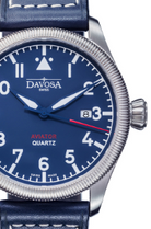 Aviator Quartz Swiss-Made Blue Men's Dress Watch 16249845 Pilot Davosa USA Official Distributor. Prices are Final. Tax & duties included.