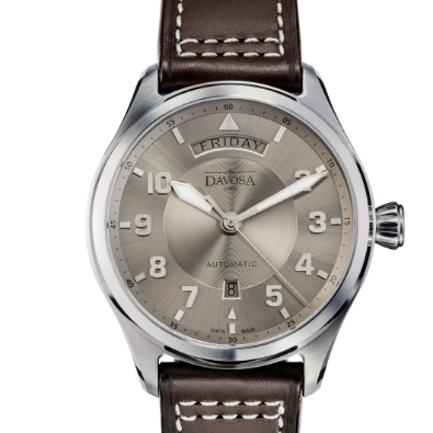 Newton Day-Date Automatic 44mm Gold Brown Pilot Watch 16158515 Pilot Davosa USA Official Distributor. Prices are Final. Tax & duties included.