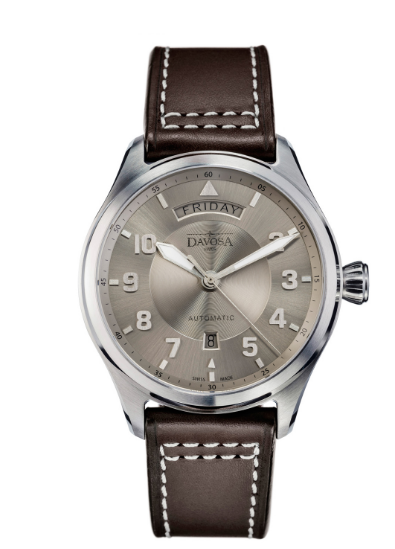 Newton Day-Date Automatic 44mm Gold Brown Pilot Watch 16158515 Pilot Davosa USA Official Distributor. Prices are Final. Tax & duties included.
