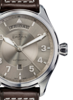 Newton Day-Date Automatic 44mm Gold Brown Pilot Watch 16158515 Pilot Davosa USA Official Distributor. Prices are Final. Tax & duties included.