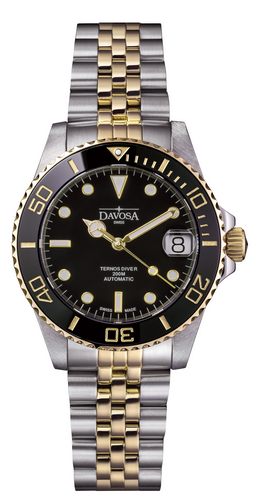 Ternos Medium Automatic Swiss-Made Black Gold Diver Watch 16619705