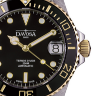 Ternos Medium Automatic Swiss-Made Black Gold Diver Watch 16619705 Diver Davosa USA Official Distributor. Prices are Final. Tax & duties included. 36.5mm Black-Gold PentaLink