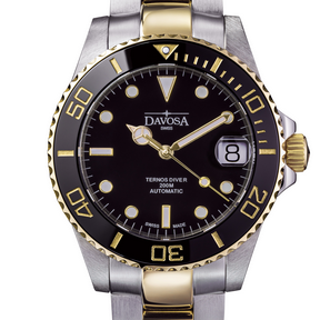 Ternos Medium Automatic 200m Swiss-Made Black Gold Men's Diver Watch 16619750 Diver Davosa USA Official Distributor. Prices are Final. Tax & duties included.