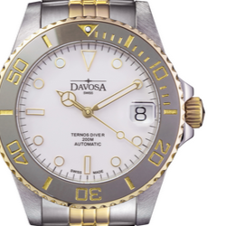 Ternos Medium Automatic Swiss-Made White Gold Diver Watch 16619702 Diver Davosa USA Official Distributor. Prices are Final. Tax & duties included.