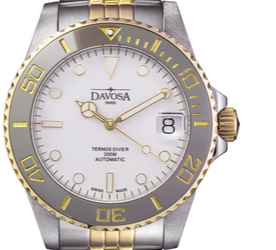 Ternos Medium Automatic Swiss-Made White Gold Diver Watch 16619702 Diver Davosa USA Official Distributor. Prices are Final. Tax & duties included.