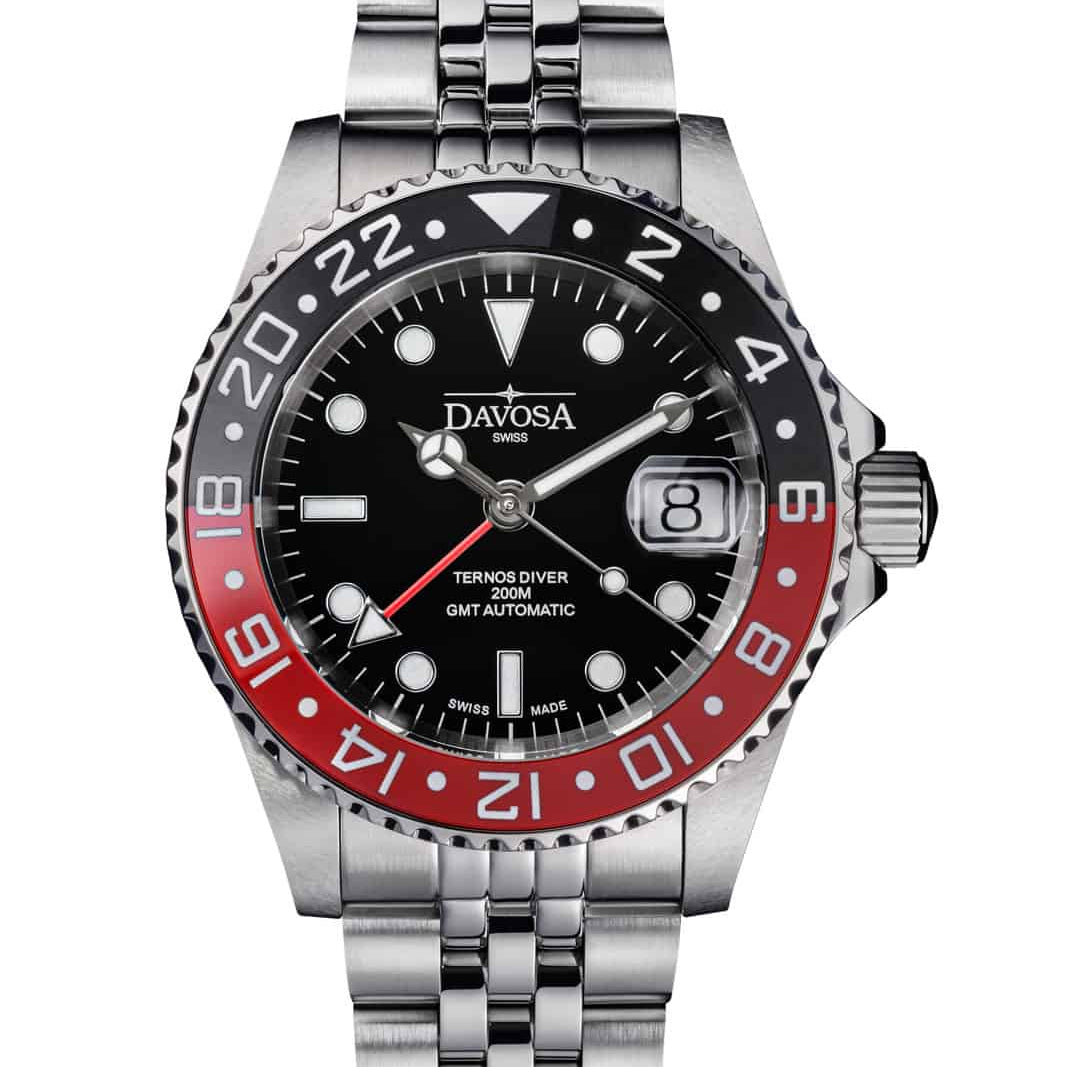 Ternos Ceramic Automatic GMT Black Red Diving Watch 16159009 Diver Davosa USA Official Distributor. Prices are Final. Tax & duties included.