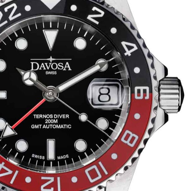 Ternos Ceramic Automatic GMT Black Red Diving Watch 16159090 GMT Davosa USA Official Distributor. Prices are Final. Tax & duties included.