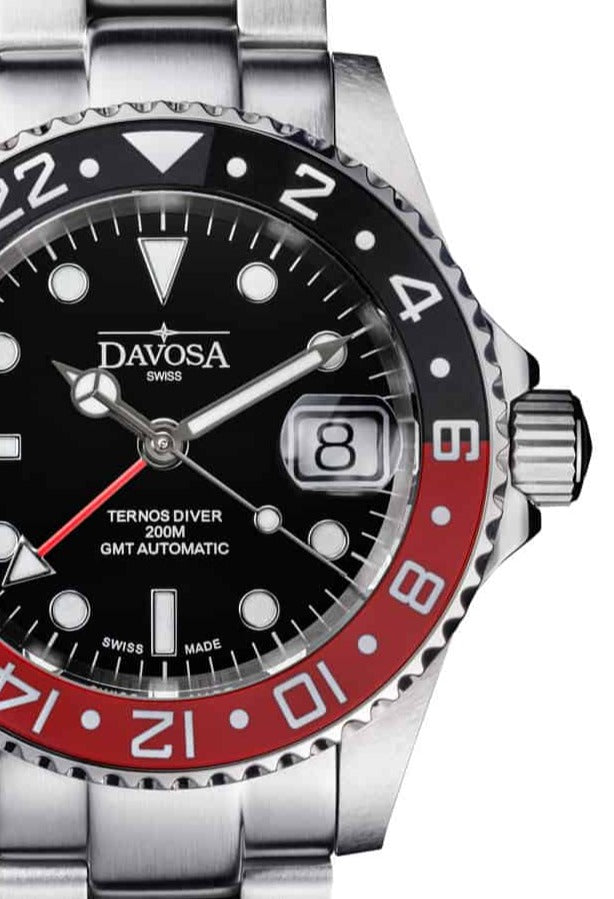 Ternos Ceramic Automatic GMT Black Red Diving Watch 16159090 GMT Davosa USA Official Distributor. Prices are Final. Tax & duties included.