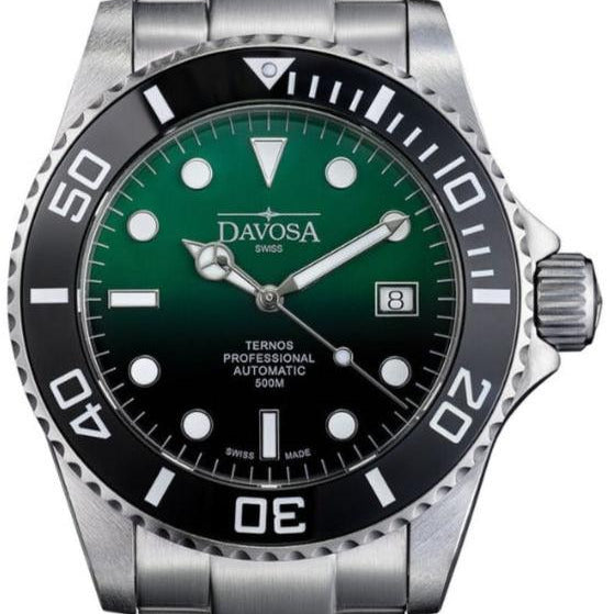 Ternos Professional Automatic 500m Green Black Diving Watch 16155975 Diver Davosa USA Official Distributor. Prices are Final. Tax & duties included. 42mm Green PentaLink