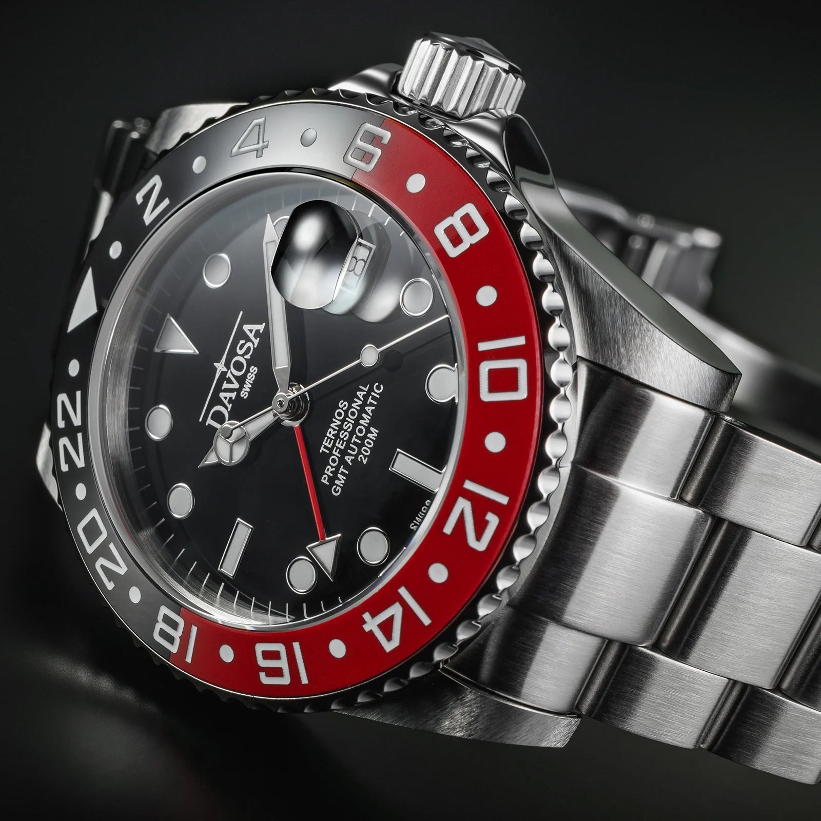 Ternos Professional Automatic 200m GMT Black Red Diving Watch 16157190 GMT Davosa USA Official Distributor. Prices are Final. Tax & duties included.