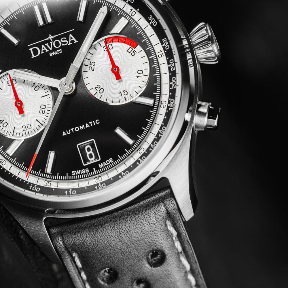 Newton Automatic Chronograph Black Black Pilot Rally Watch 161.536.55 Limited Edition Pilot Davosa USA Official Distributor. Prices are Final. Tax & duties included.