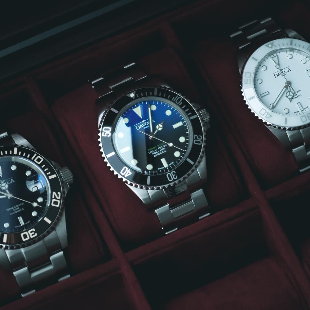 Ternos Sixties Seahorse Swiss-Made 40mm Faded Blue Sapphire Crystal Unisex Wristwatch 16152590 Special US Edition 100 units only Diver Davosa USA Official Distributor. Prices are Final. Tax & duties included.