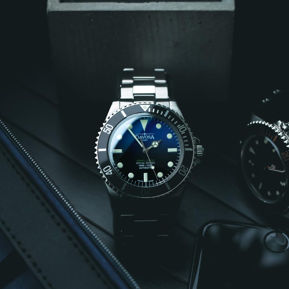 Ternos Sixties Seahorse Swiss-Made 40mm Faded Blue Sapphire Crystal Unisex Wristwatch 16152590 Special US Edition 100 units only Diver Davosa USA Official Distributor. Prices are Final. Tax & duties included.