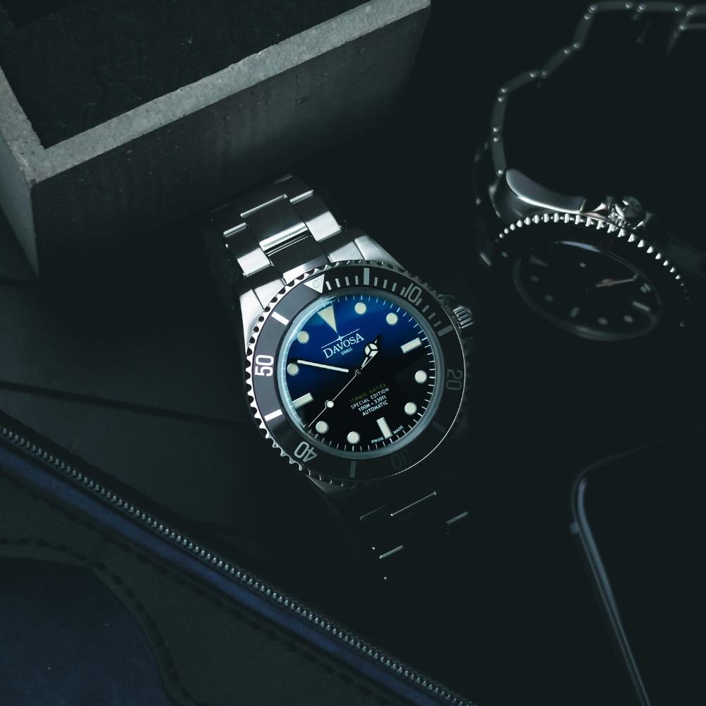 Ternos Sixties Seahorse Swiss-Made 40mm Faded Blue Sapphire Crystal Unisex Wristwatch 16152590 Special US Edition 100 units only Diver Davosa USA Official Distributor. Prices are Final. Tax & duties included.