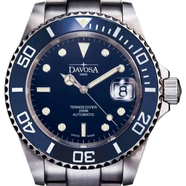 Ternos Ceramic Automatic 200m Blue Diving Watch 16155540 Diver Davosa USA Official Distributor. Prices are Final. Tax & duties included. 40mm Blue TriaLink