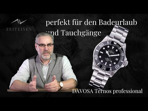 Ternos Medium Automatic Swiss-Made Black Men's Diver Watch 16619550 Diver Davosa USA Official Distributor. Prices are Final. Tax & duties included.