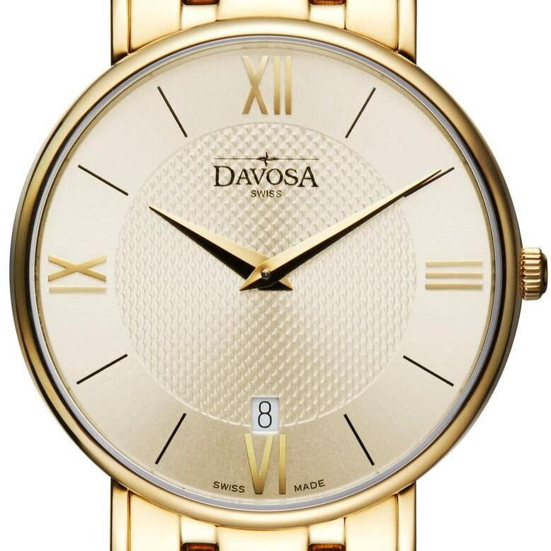 Pianos II Quartz PVD Champagne Guilloche Gold-Tone Executive Watch 16347835 Executive Davosa USA Official Distributor. Prices are Final. Tax & duties included. 38mm Gold PentaLink