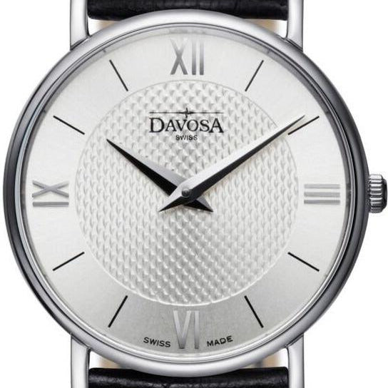 Pianos II Quartz Swiss-Made Guilloche Silver Black Ladies Watch 16756515 Ladies Davosa USA Official Distributor. Prices are Final. Tax & duties included. 38mm Silver Leather