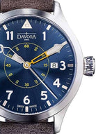 Neoteric Automatic Swiss-Made Blue Yellow Pilot Watch 16156546 Pilot Davosa USA Official Distributor. Prices are Final. Tax & duties included.