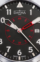 Neoteric Automatic Swiss-Made Black Red Pilot Watch 16156556 Pilot Davosa USA Official Distributor. Prices are Final. Tax & duties included.
