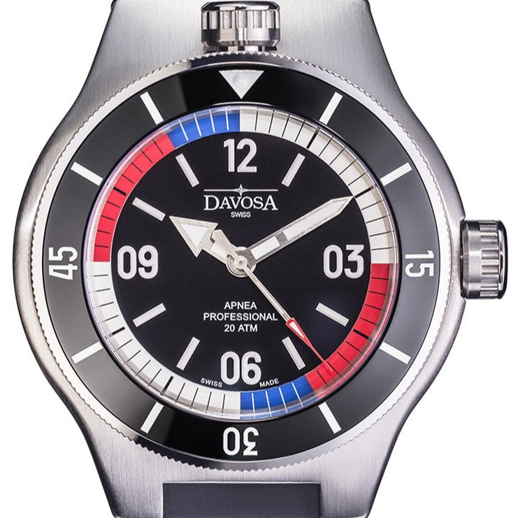 Apnea Pro Automatic Swiss-Made 200m Men's Diver Watch 16156855 Diver Davosa USA Official Distributor. Prices are Final. Tax & duties included. 46mm Pepsi-Cola Rubber