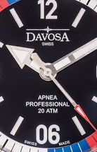 Apnea Pro Automatic Swiss-Made 200m Men's Diver watch 16156955 Diver Davosa USA Official Distributor. Prices are Final. Tax & duties included.