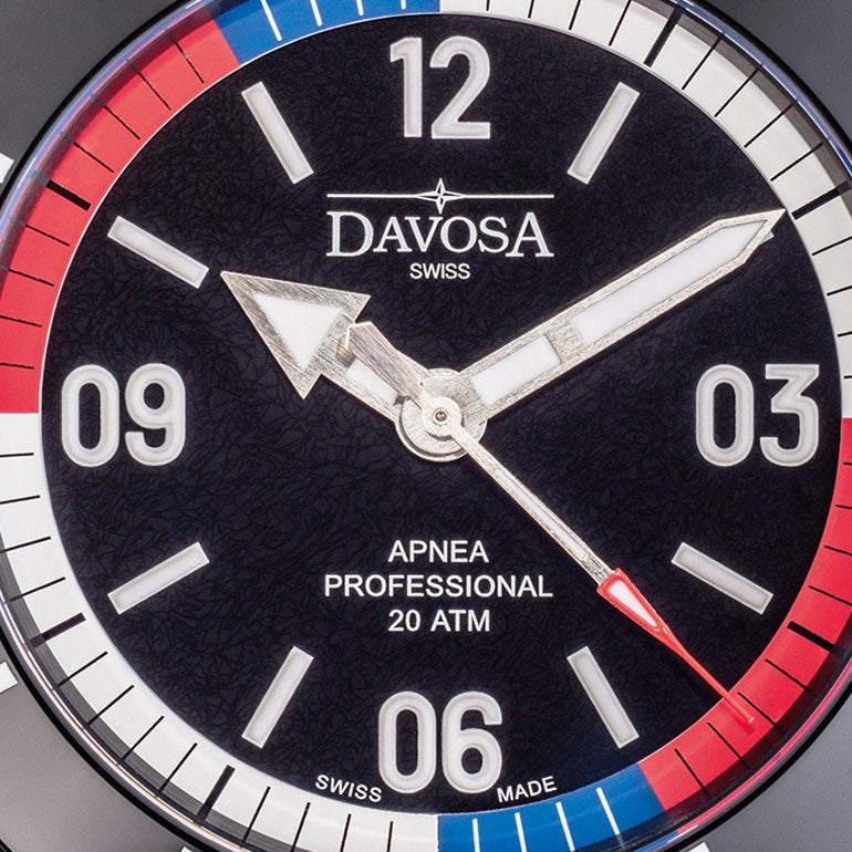 Apnea Pro Automatic Swiss-Made 200m Men's Diver watch 16157055 Diver Davosa USA Official Distributor. Prices are Final. Tax & duties included.