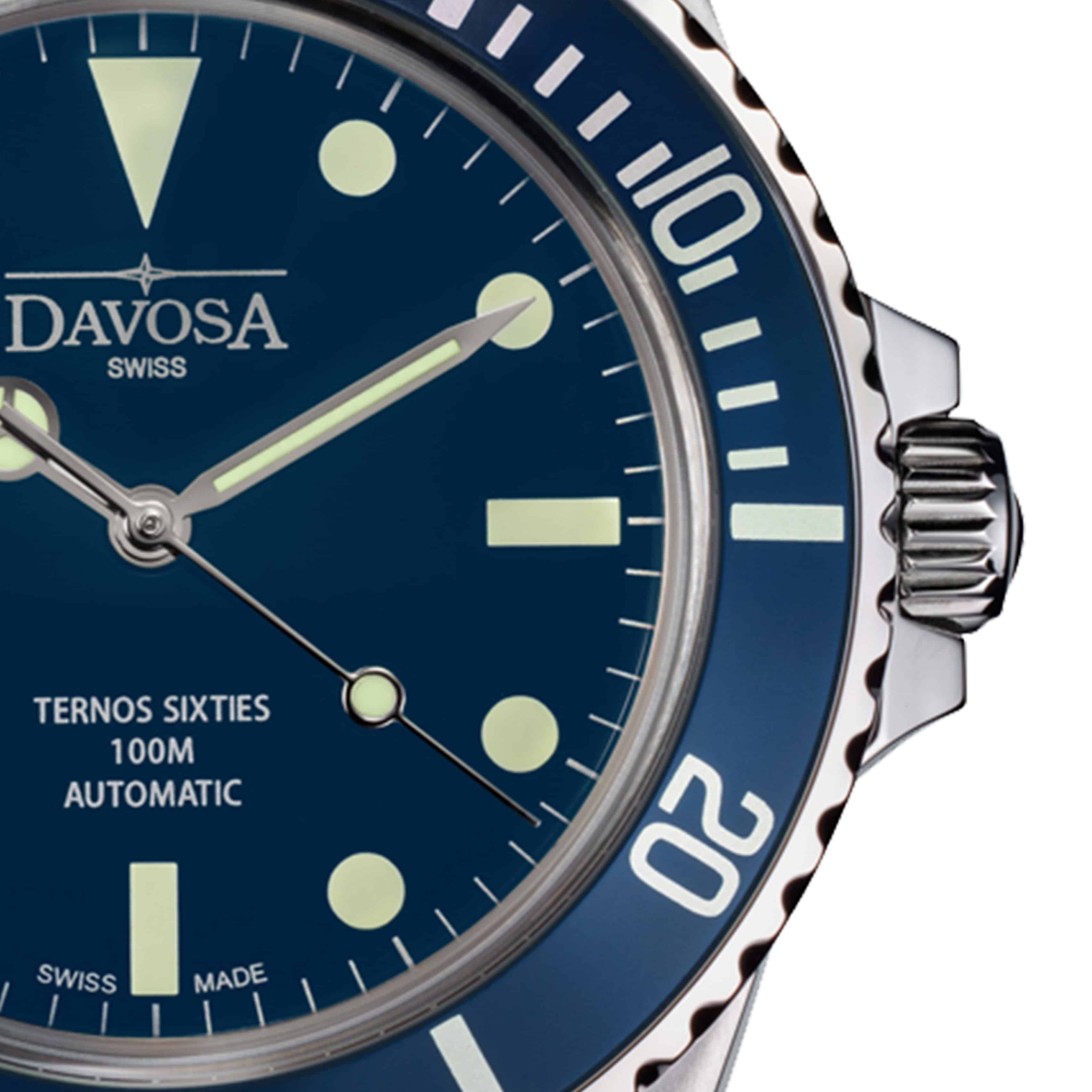 Ternos Sixties Automatic 100m Blue Diving Watch 16152540 Diver Davosa USA Official Distributor. Prices are Final. Tax & duties included.