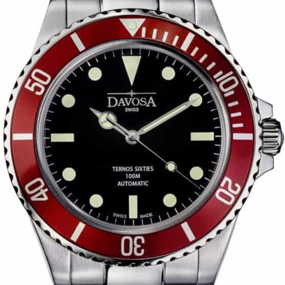 Ternos Sixties Automatic 100m Black Burgundy Diving Watch 16152560 Diver Davosa USA Official Distributor. Prices are Final. Tax & duties included. 40mm Cola Mineral