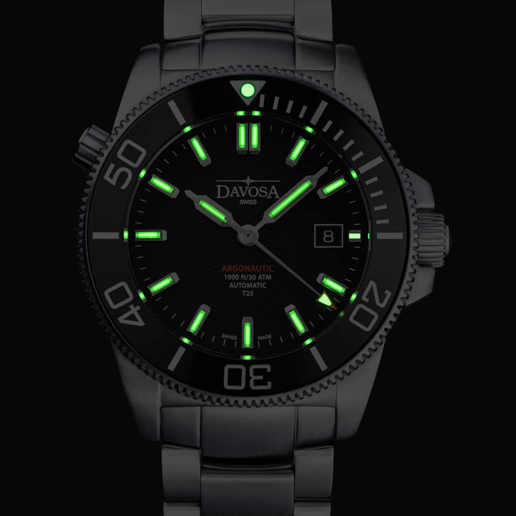 Argonautic Lumis Automatic Black Men's Diver Watch 16152920 Diver Davosa USA Official Distributor. Prices are Final. Tax & duties included.